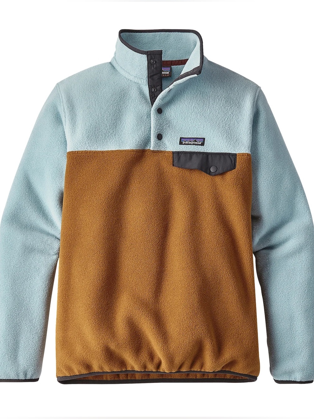Women's Lightweight Synchilla Snap-T Pullover in Brown Bear and Blue Size Small